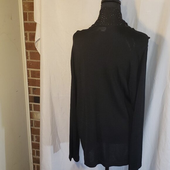 Jones New York Black Open Front Cardigan Sweater - L - Picture 4 of 6